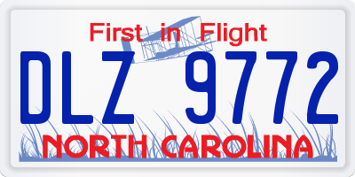 NC license plate DLZ9772