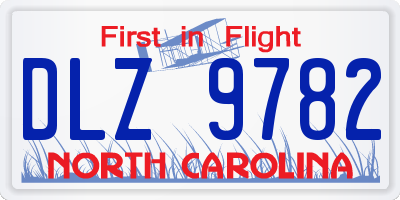 NC license plate DLZ9782