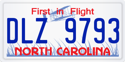 NC license plate DLZ9793
