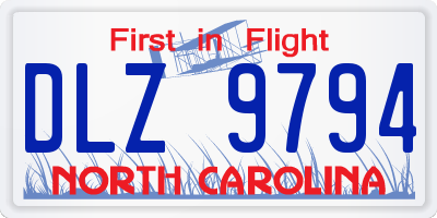 NC license plate DLZ9794