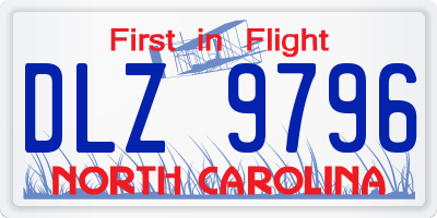 NC license plate DLZ9796