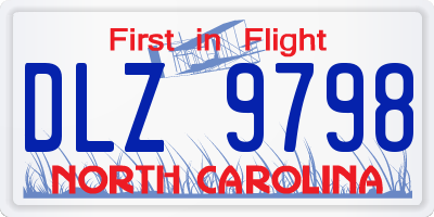 NC license plate DLZ9798