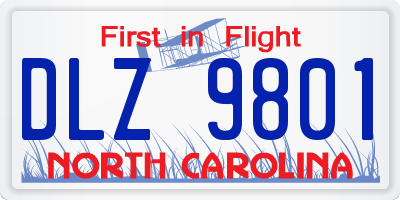 NC license plate DLZ9801