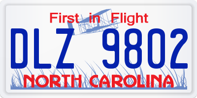 NC license plate DLZ9802