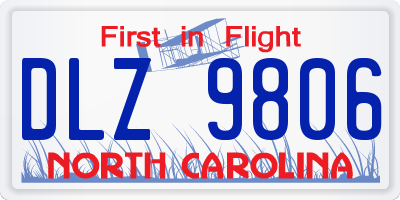 NC license plate DLZ9806