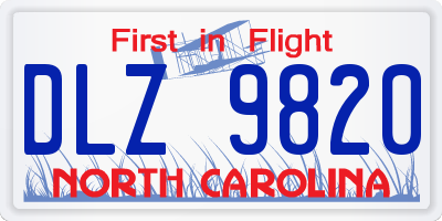 NC license plate DLZ9820