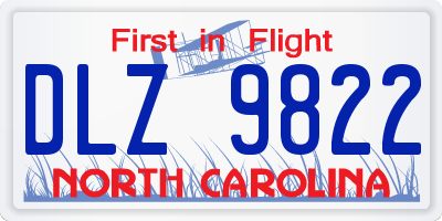 NC license plate DLZ9822