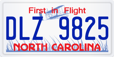 NC license plate DLZ9825