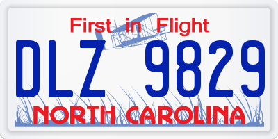 NC license plate DLZ9829