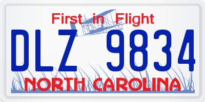 NC license plate DLZ9834