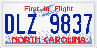 NC license plate DLZ9837