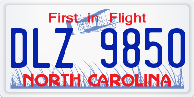 NC license plate DLZ9850