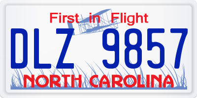 NC license plate DLZ9857