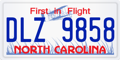 NC license plate DLZ9858
