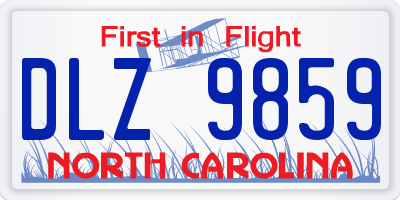 NC license plate DLZ9859