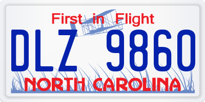 NC license plate DLZ9860