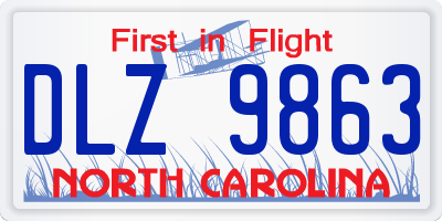 NC license plate DLZ9863
