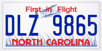 NC license plate DLZ9865