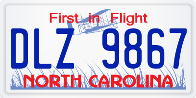 NC license plate DLZ9867
