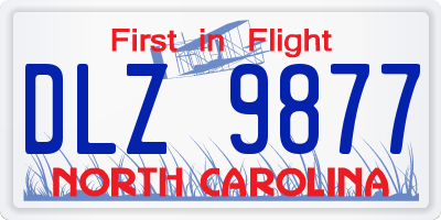 NC license plate DLZ9877
