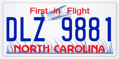 NC license plate DLZ9881