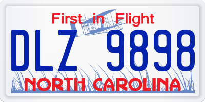 NC license plate DLZ9898