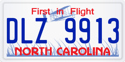 NC license plate DLZ9913