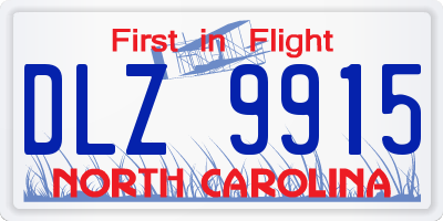 NC license plate DLZ9915