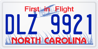 NC license plate DLZ9921