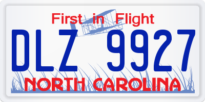 NC license plate DLZ9927