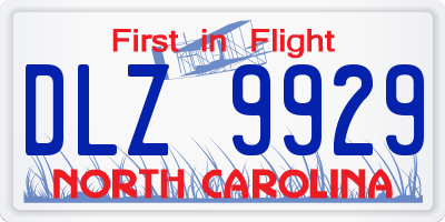 NC license plate DLZ9929