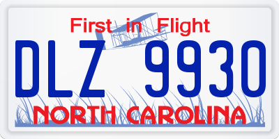 NC license plate DLZ9930
