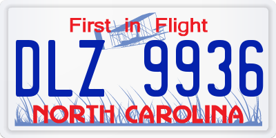 NC license plate DLZ9936