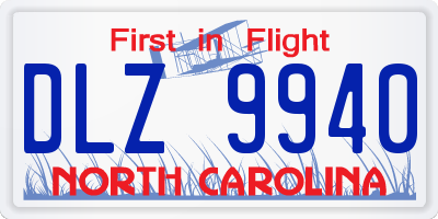 NC license plate DLZ9940