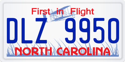 NC license plate DLZ9950