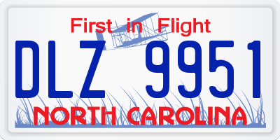 NC license plate DLZ9951