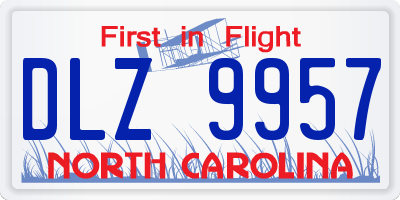 NC license plate DLZ9957