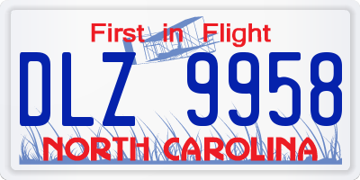 NC license plate DLZ9958