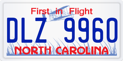 NC license plate DLZ9960