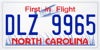 NC license plate DLZ9965