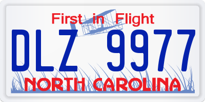 NC license plate DLZ9977