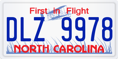NC license plate DLZ9978