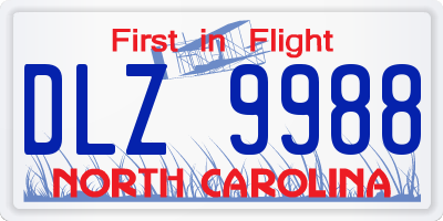 NC license plate DLZ9988