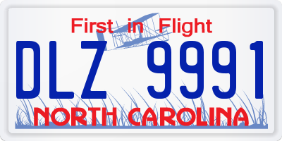 NC license plate DLZ9991