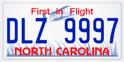 NC license plate DLZ9997