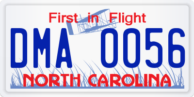NC license plate DMA0056