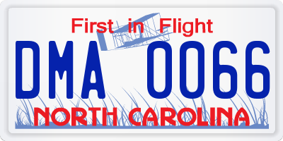 NC license plate DMA0066