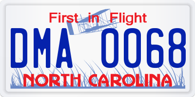 NC license plate DMA0068