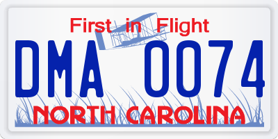NC license plate DMA0074