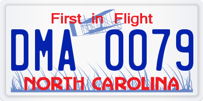 NC license plate DMA0079